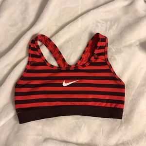 Red Striped Nike Sports Bra